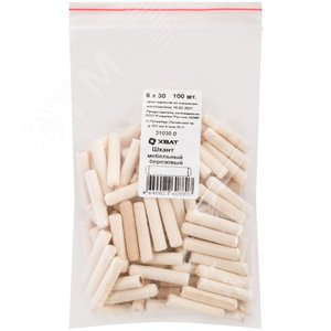 Шкант мебельный 6х30 березовый (100шт)