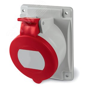 Розетка скрытой установки с наклоном  IP44 32А 3P+E 400В. Пружинный зажим.