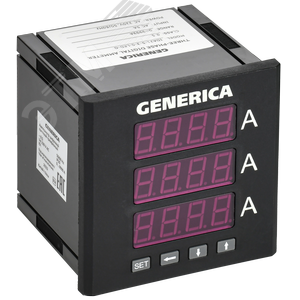 Амперметр цифровой щитовой трехфазный 96х96 мм LED GENERICA