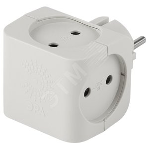 Тройник 4гн, без заземл, со шторками (белый) (10/60/2880) SP-4-W