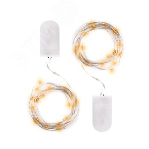 Гирлянда светодиодная Роса DC-G05-20YS2, комплект 2 штук, желтый 20 LED, 2xCR2032