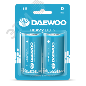 Элемент питания LR20 DAEWOO солевая Heavy Duty блистер, 2 шт.