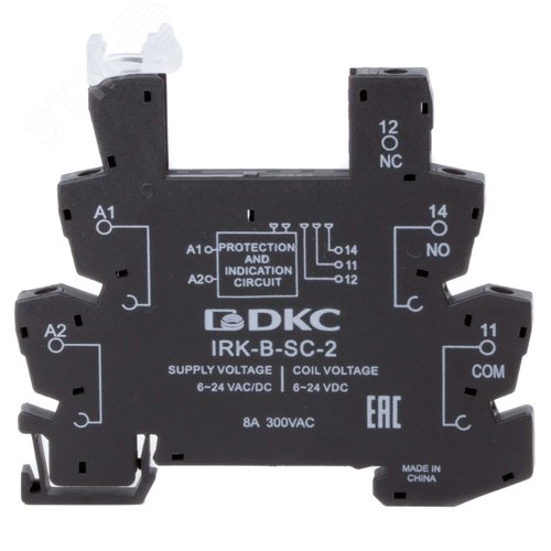 Колодка ультратонкая для реле серии RIS, вх. напр. 48V AC/DC, винт. клеммы