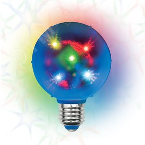 Светильник светодиодный Свечение 3D звёзды 220В Диаметр 8см ULI-Q308 1,5W/RGB/E27 ДИСКО ШАР 3D