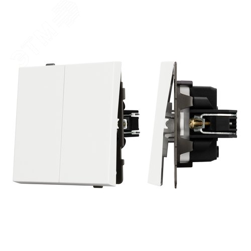 Механизм выключателя двухклавишный непроходной SWT-TENDO-MK02-SFPL-WH 230V, 10A, Белый, 1 пост