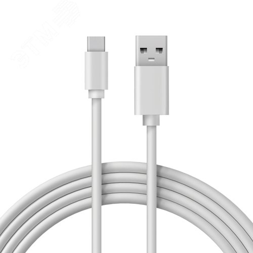 Кабель USB-A - Type-C, 3A, 2м, ПВХ, белый