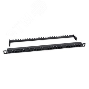 Патч-панель высокой плотности 19' (0,5U), 24 порта RJ-45, категория 5e, Dual IDC,180 градусов, с задним кабельным организатором