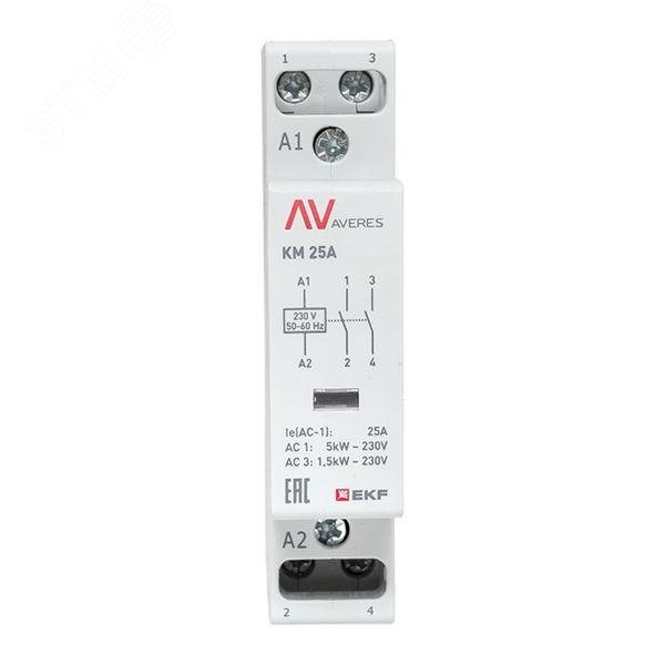 Контактор модульный КМ 25А 2NО 230VAC (1 мод.) AVERES EKF