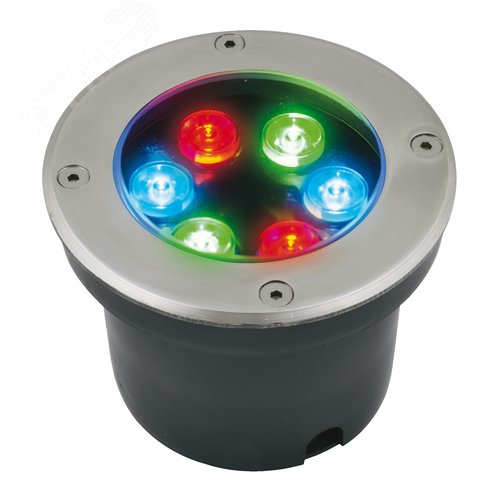 Светильник светодиодный уличный. ULU-B11A-6W/RGB IP67 GREY Архитектурный встраиваемый. RGB свет. Корпус серый
