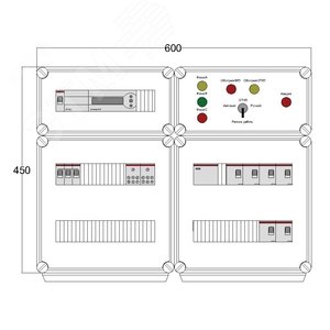 Щит управления электрообогревом DEVIBOX HR 6x4400 D850 (в комплекте с терморегулятором)