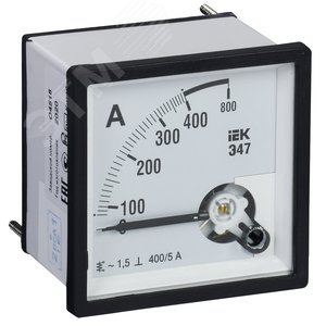 Амперметр 400/5А 96х96 AC через трансформатор Э47