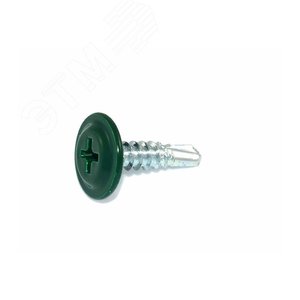 Саморез 4,2x25 с прессшайбой, сверло, цинк RAL 6005 Зеленый