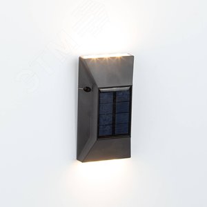 Светильник уличный ERAFS012-07 на солнечной батарее настенный 6 LED 13х7х3 см