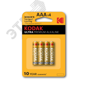 Батарейка Kodak LR03-4BL ULTRA PREMIUM Alkaline [ K3A-4 U] (40/200/32000)