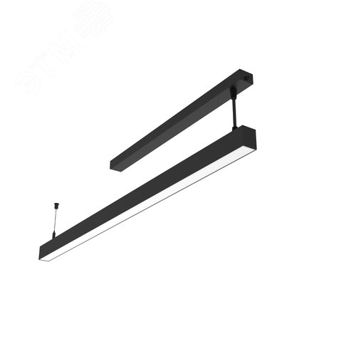 Cветильник cветодиодный Angusta 761x35x45мм подвесной 16 Вт 4000 К IP40 RAL9005 черный муар с рассеивателем опал аварийный автономный постоянного действия