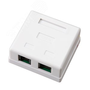 Розетка комбинированная внешняя. RJ-45(8P-8C) + RJ-11(6P-4C). UTP неэкраниров,