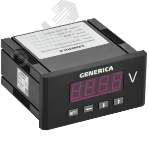 Вольтметр цифровой щитовой однофазный 48х96мм LED GENERICA