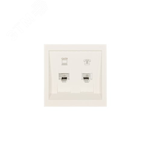 ZIMA Розетка компьютер Cat 6 + телефон, механизм, слоновая кость Lezard 704-9088-144