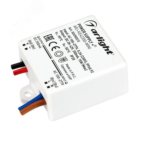 Блок питания ARJ-KE42350-MINI (15W, 350mA, PFC) (IP20 Пластик, 5 лет)
