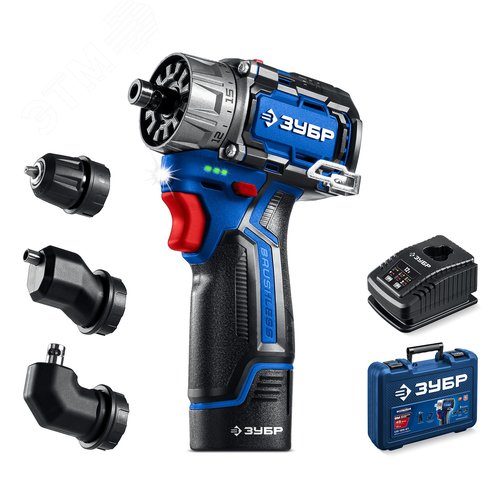 Дрель-шуруповерт модульная КОМБИ 2, 12 В, 45 Н·м, 1 АКБ тип Т7 2 А·ч, BRUSHLESS, кейс, Профессионал