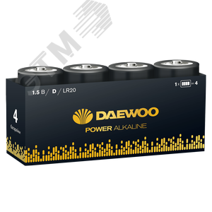 Элемент питания LR20 DAEWOO Power Alkaline, упаковка 4 шт.