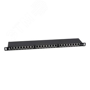Патч-панель высокой плотности 19' (0,5U), 24 порта RJ-45, категория 6а, полностью экранированная, Dual IDC