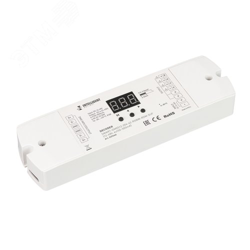 Декодер SMART-DMX512-204-62-RGBW-RDM-SUF 12-48 V, 4x150-500 mA IARL, IP20, пластик, 5 лет