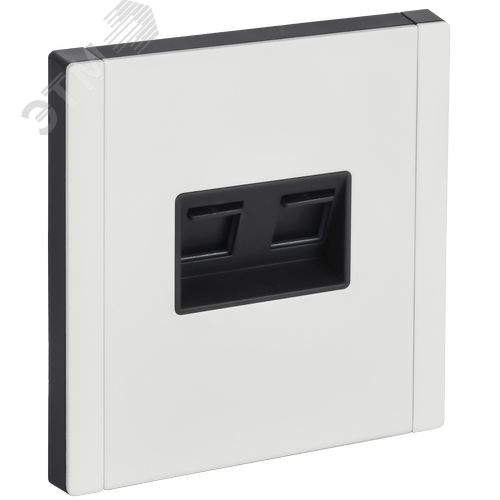 FORTE&PIANO Розетка двойная RJ11+RJ45 кат.5E FP235M металл белый IEK