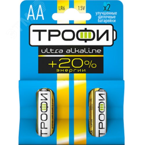 Батарейка Трофи LR6-2BL ENERGY MAX Alkaline (40/320/15360)