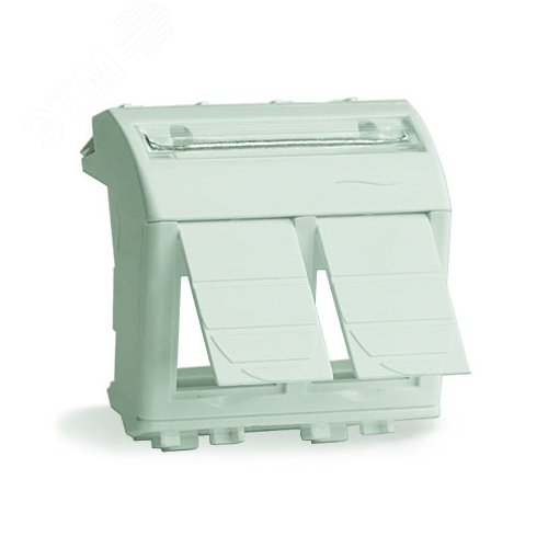 Адаптер для 2 информационныx разъемов Keystone бежевый 2 модуля