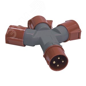 Адаптер трехлучевой16А 3Р+PЕ IР44 380В TS1013-214