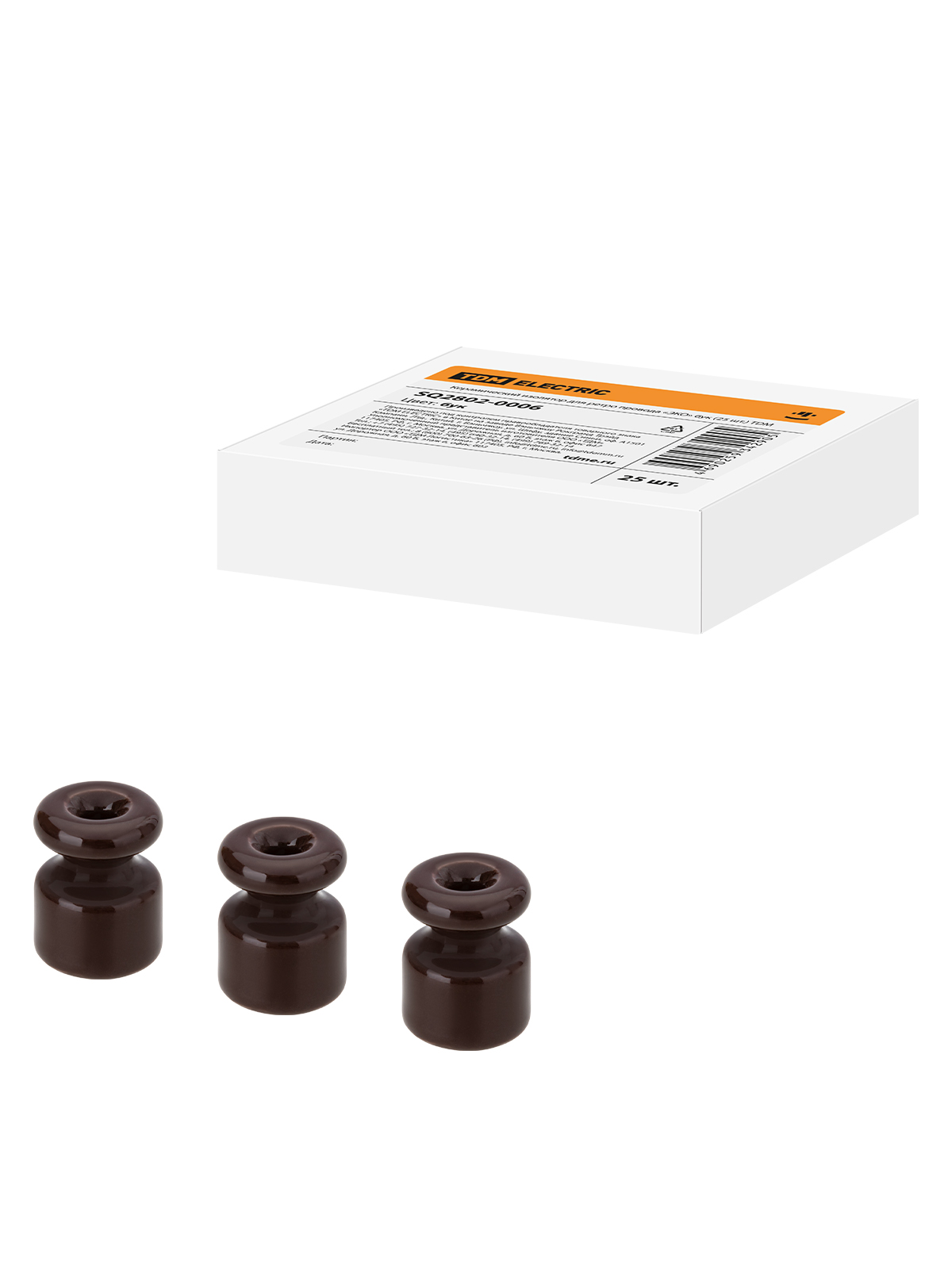 Керамический изолятор для ретро провода  «ЭКО» бук (25шт) TDM