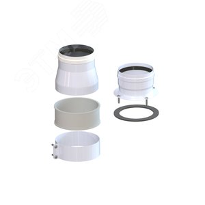 Переходник с d 60/100 мм на d 80 мм с хомутом