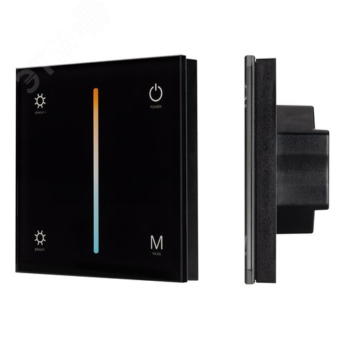Панель SMART-P21-MIX-G-IN Black 12-24V, 4x3A, Sens, 2.4G IP20 пластик, 5 лет