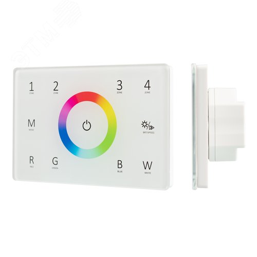 Панель Sens SMART-P85-RGBW White 230V, 4 зоны, 2.4G ARL, IP20 пластик, 5 лет