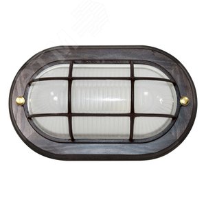 Светильник НПП-03-60-022 IP65 Самарканд 1402 овал малый матовый корпус с решеткой дерево венге