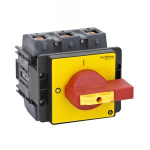 ВЫКЛЮЧАТЕЛЬ-РАЗЪЕДИНИТЕЛЬ 3P 175A IP20 С КРАСНОЙ РУКОЯТКОЙ НА ДВЕРЦУ 4 ВИНТА 1 ЗАМОК