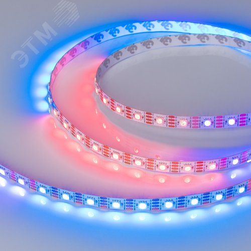 Лента светодиодная 9.3 Вт/м 12В RGB IP20 60LED/м SPI-B60-10mm SMD 5060 5 м