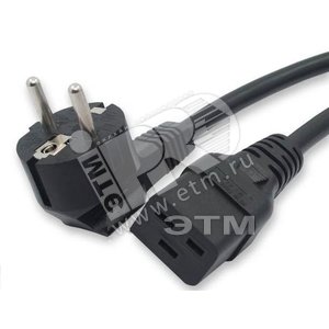 Кабель питания Shucko + C19 3x1.5 16A угловая вилка 3 м
