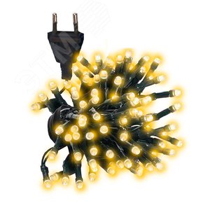 Гирлянда светодиодная нить AC-G02-80Y, 80 желтых LED, 8.8 м, 8 режимов, 220В