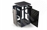 Шкаф телекоммуникационный напольный 18U 800x800 ШТ-НП-М-18U-800-800-М-Ч, передняя дверь металл, черный