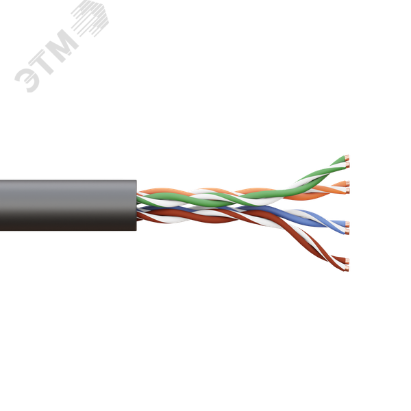 Витая пара TERACOM PRO 5E U/UTP 4 пары solid OUT 24AWG LDPE черный 305м