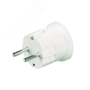 Вилка кабельная бытовая с центральным вводом кабеля белая 16А IP20 2P+E 230В