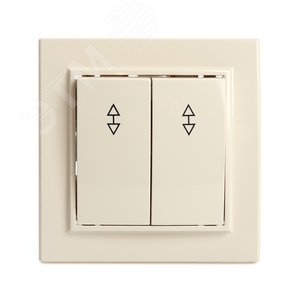 Переключатель двухклавишный, 250В, 10А, серия Эрна, слоновая кость, Stekker