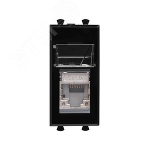 Avanti Компьютерная розетка Черный квадрат  RJ-45 модульная, кат. 6 экран, 1 мод