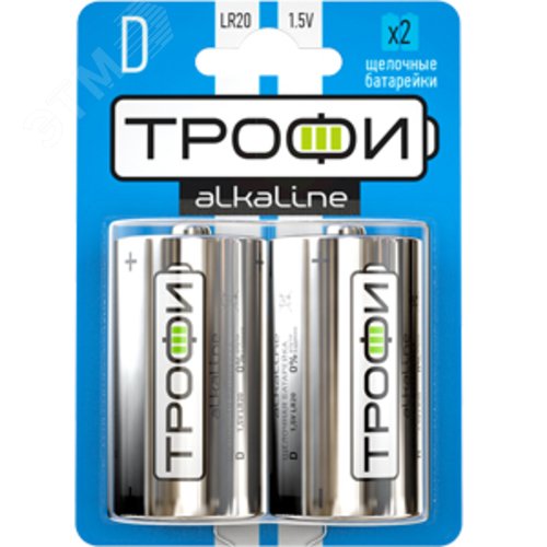 Батарейка Трофи LR20-2BL ENERGY POWER Alkaline (12/96/3456)