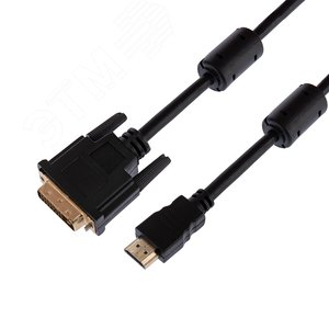 Шнур HDMI - DVI-D с фильтрами, 5 м., GOLD