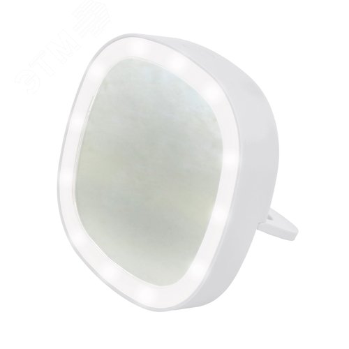 Зеркало карманное с подсветкой ULK-F71 3AAA WHITE На батарейках 3AАА (не в/к). белый