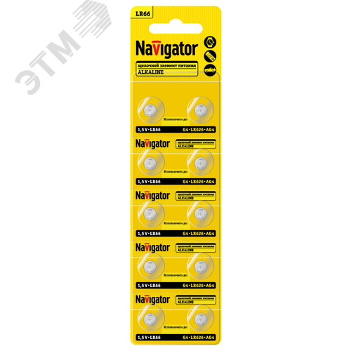Батарейка NBT-09 (LR66, AG4, LR626) 1.5V Alkaline BP10