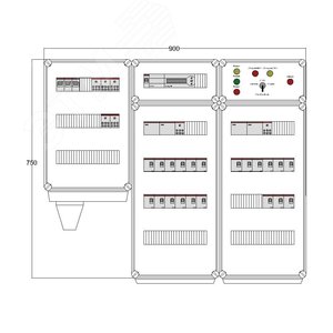 Щит управления электрообогревом DEVIBOX HR 21x2800 D850 (в комплекте с терморегулятором)
